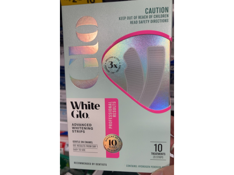 White Glo Advanced Whitening Strips, 20 Count