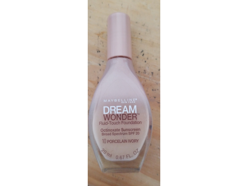 Maybelline New York Dream Wonder Fluid-Touch Foundation, Porcelain Ivory, 0.67 fl oz/20 mL