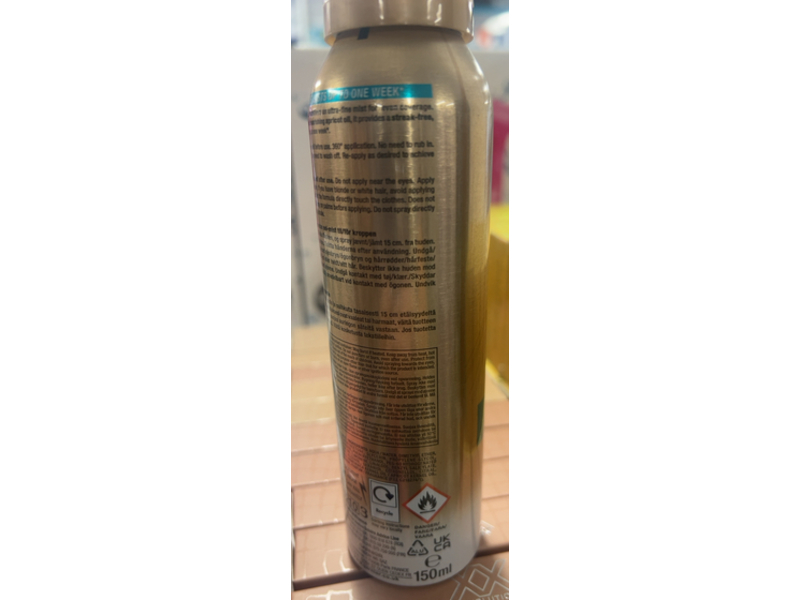 Garnier Ambre Solaire Natural Bronzer Self - Tan Mist Body, Medium, 150 mL