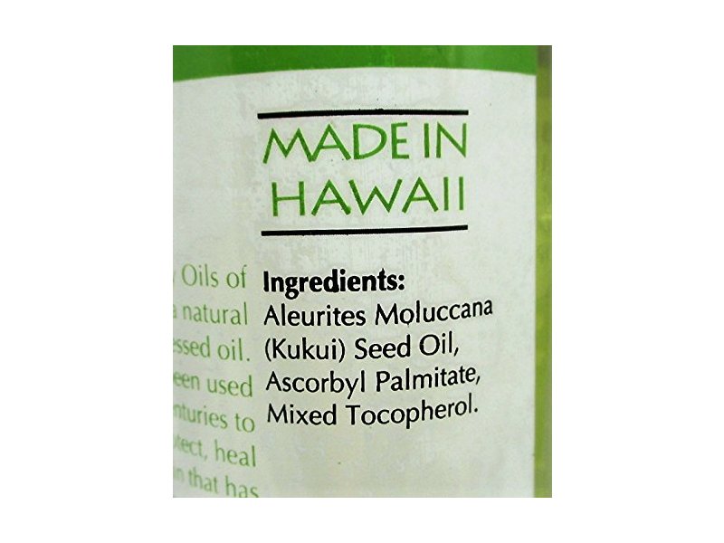 Oils Of Aloha Hawaii Kukui Oil, Fragrance-Free, 4 fl oz/118 mL