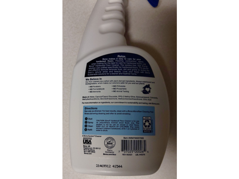 Bona Hardwood Floor Cleaner, 22 fl oz/650 mL