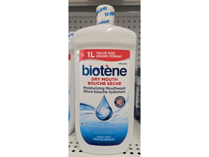 Biotene Dry Mouth Moisturizing Mouthwash, Fresh Mint, 1 L