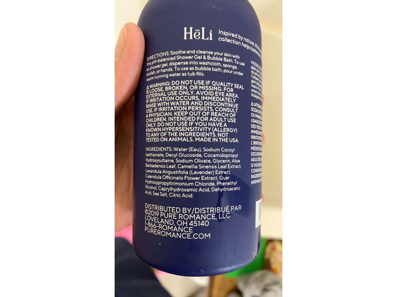 Pure Romance Heli Shower Gel & Bubble Bath, 8 fl oz/240 mL