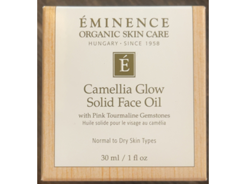 Eminence Camellia Glow Solid Face Oil, Pink Tourmaline Gemstones, 1 fl oz/30 mL