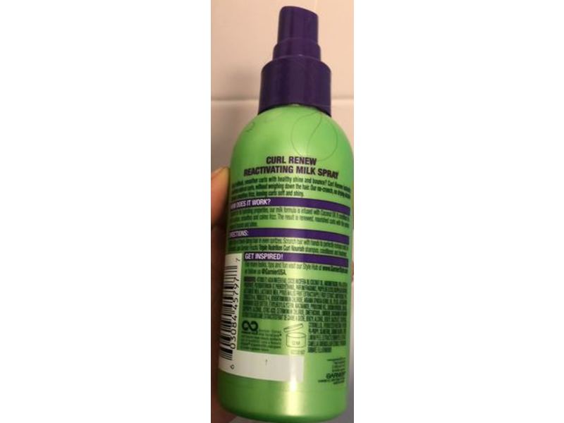Garnier Fructis Style Curl Renew Reactivating Milk Spray, Coconut Oil, 5 fl oz/150 mL