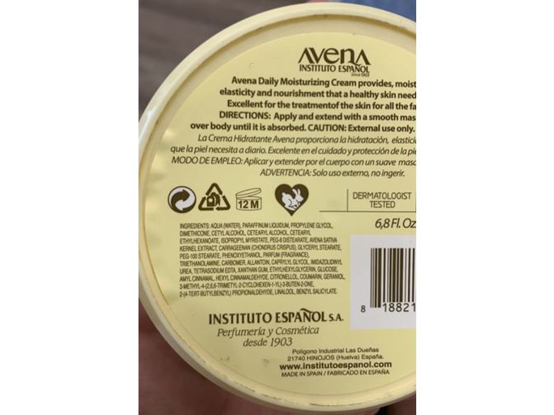 Avena Moisturizing Hand & Body Cream, 6.8 fl oz/200 mL