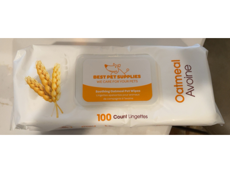 Best Pet Supplies Soothing Oatmeal Pet Wipes, 100 Count