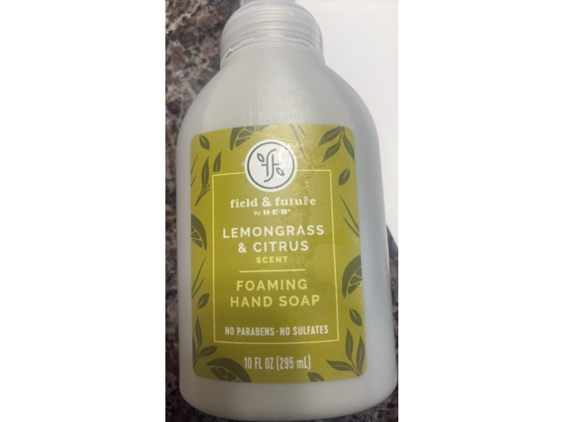 Heb Field & Future Foaming Hand Soap, Lemongrass & Citrus Scent, 10 fl oz/295 mL