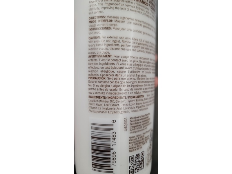 Queen Helene Hand + Body Lotion, Hyaluronic Acid & Vitamin E, 32 fl oz/946 mL