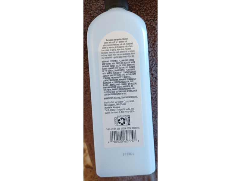 Up&Up 100 % Acetone Nail Polish Remover, 16 fl oz/473.1 mL