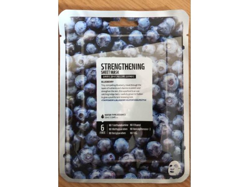 Farmskin Strengthening Sheet Mask, Blueberry, 0.84 fl oz/25 mL