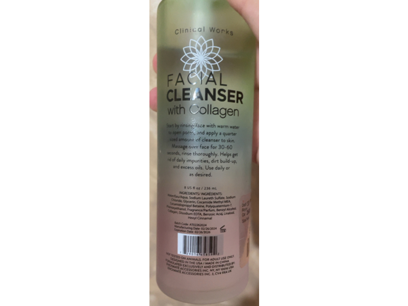 Clinical Works Facial Cleanser, Collagen, 8 fl oz/236 mL
