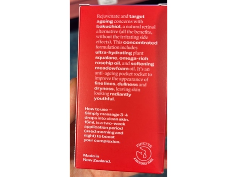 Trilogy Retinol Alternative Bakuchiol + Booster Treatment, 0.51 fl oz/15 mL