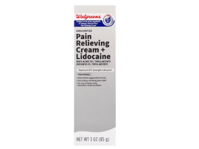 Walgreens Pain Relieving Cream+Lidocaine, Unscented, 3 oz/85 g