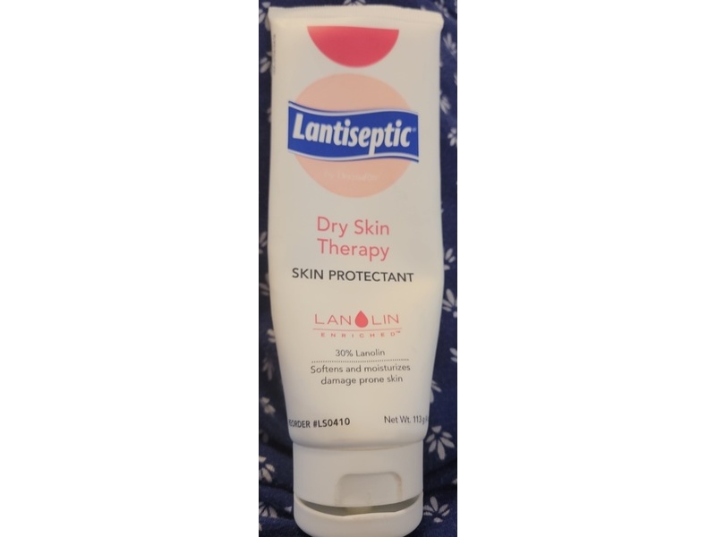 DermaRite Lantiseptic Dry Skin Therapy Skin Protectant Moisturizing Cream, 30% Lanolin, 4 oz/113 g