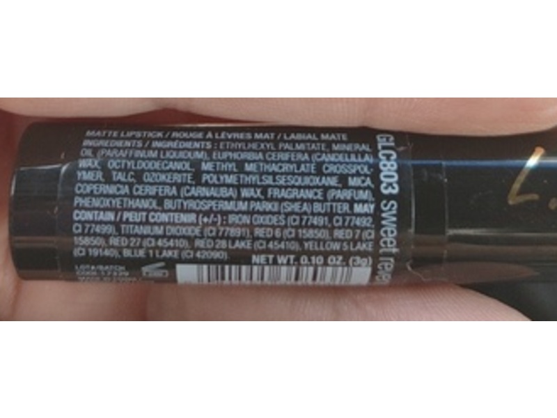 L.A. Girl Matte Flat Velvet Lipstick, GLC803 Sweet Revenge, 0.1 oz/3 g