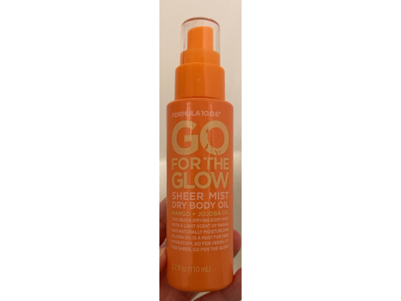 Formula 10.0.6 Go For The Glow Sheer Mist Dry Body Oil, Mango + Jojoba Oil, 3.7 fl oz/110 mL