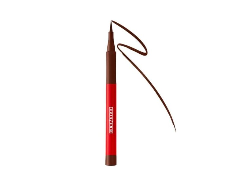 One/Size Point Made Waterproof Liquid Eyeliner Pen, Busty Brown, 0.04 fl oz/1.2 mL