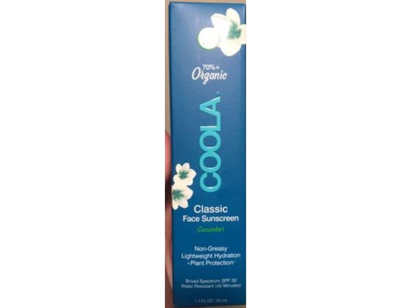COOLA Classic Face Sunscreen Lotion, SPF 30, Cucumber, 1.7 fl oz/50 mL