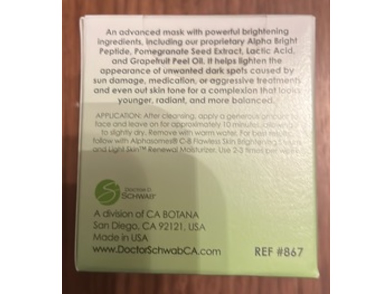 Doctor D. Schwab Brightening Mask, Age-Defying, 1.65 fl oz/50 mL
