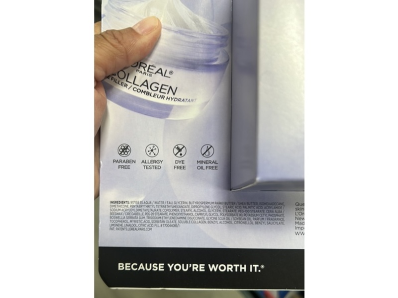 L'Oreal Paris Moisturizer Filler, Collagen, 1.7 oz/48 g, Pack Of 2