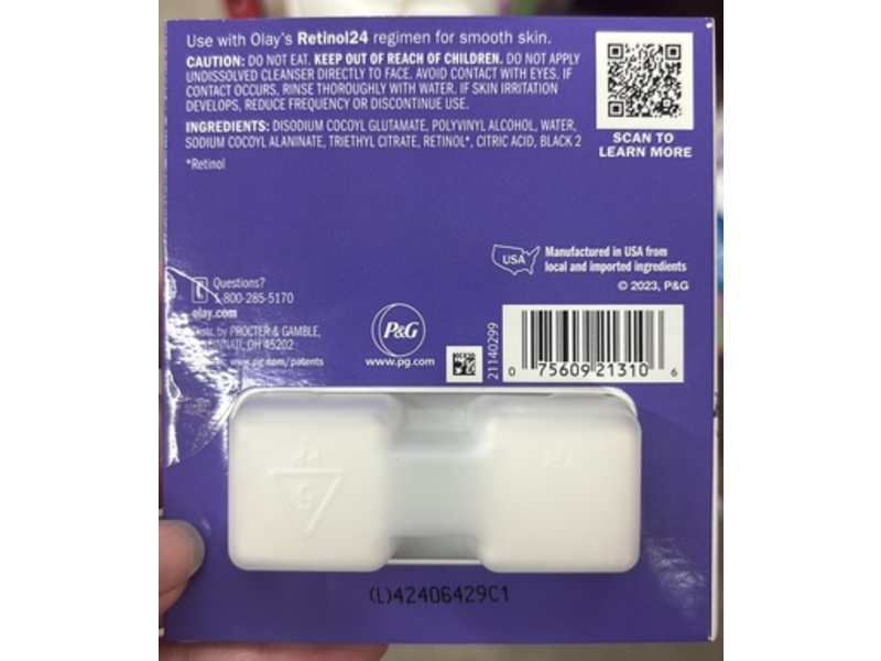 Olay Cleansing Melts Water-Activated Daily Facial Cleanser, Retinol, 12 Pads