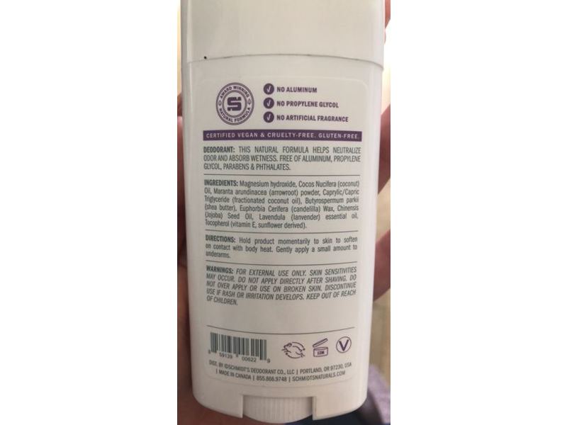 Schmidt's Lavender Tips Natural Deodorant, 3.25 oz/92 g