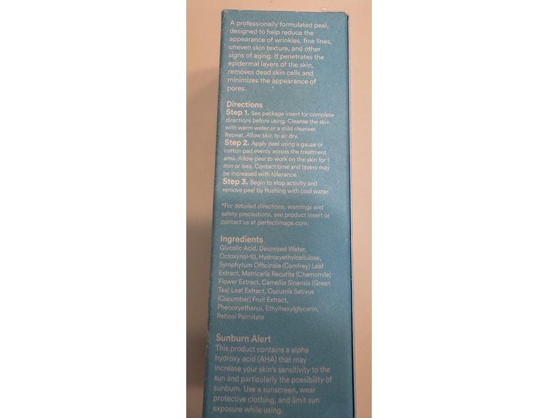 Perfect Image Glycolic Acid Gel Peel, Retinol & Green Tea Extract , 1 oz/30 mL