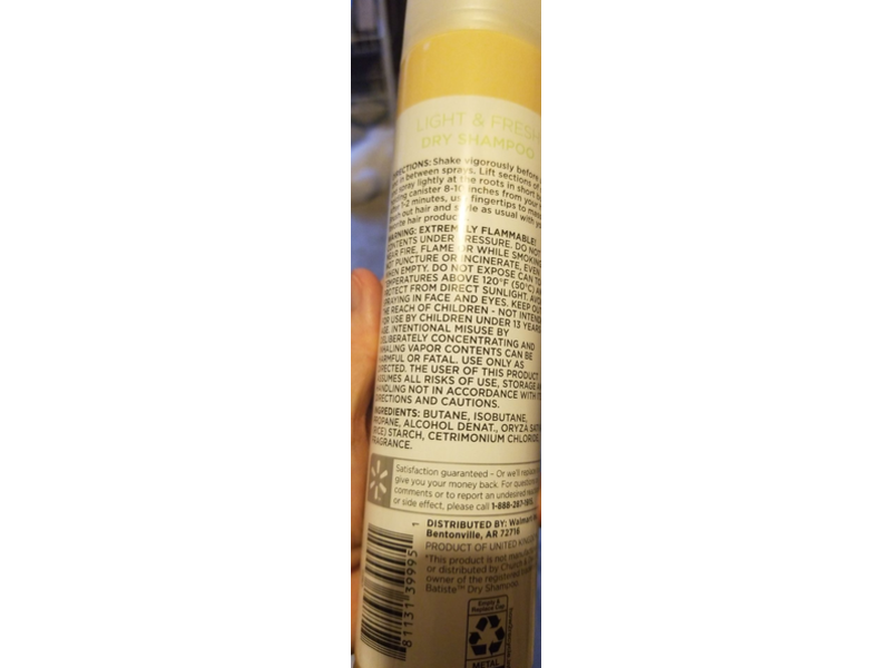 Equate Beauty Dry Shampoo, Light & Fresh, Light Fragrance, 10.1 fl oz/300 mL