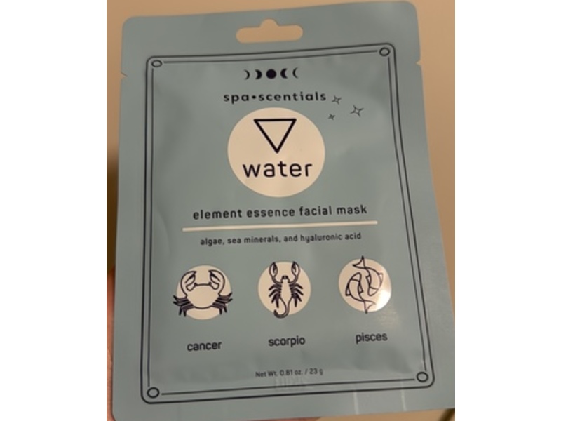 Spa Scentials Water Element Essence Facial Mask, 0.81 oz/23 g