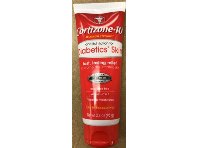 Cortizone-10 Anti-Itch Lotion, Diabetics' Skin, Maximum Strength, Fragrance Free, 3.4 fl oz/96 g