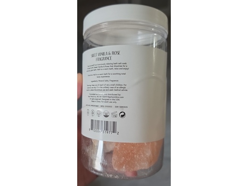Alchemy Living Pink Himalayan Bath Rocks, Sweet Vanilla & Rose Fragrance, 26.45 oz/750 g
