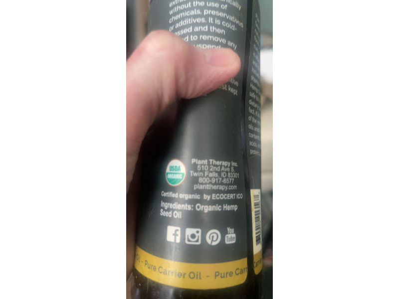 Plant Therapy Organic Hemp Seed Oil, 16 fl oz/473 mL