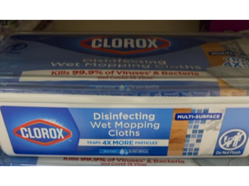 Clorox Disinfecting Wet Mopping Cloths, Rain Clean, 24 Count