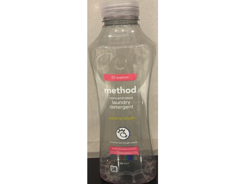 Method Concentrated Laundry Detergent, Peony Blush, 33 Loads, 990 mL