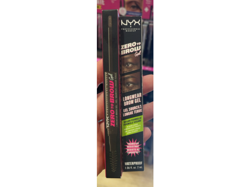 NYX Professional Makeup Zero To Brow Gel, Black, 0.06 fl oz/0.2 mL