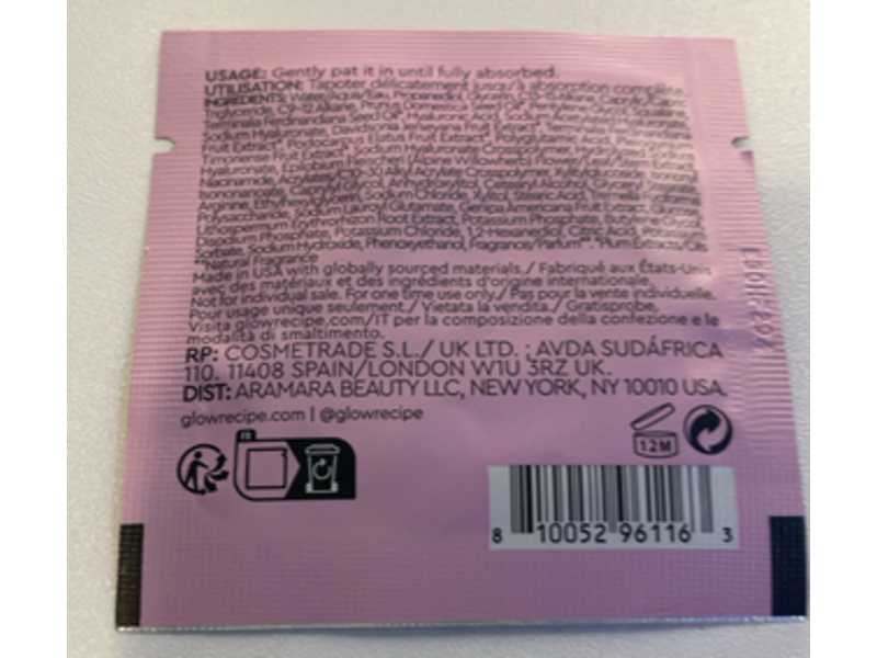 Glow Recipe Plum Plump Hyaluronic Cream, 0.1 fl oz/3 mL