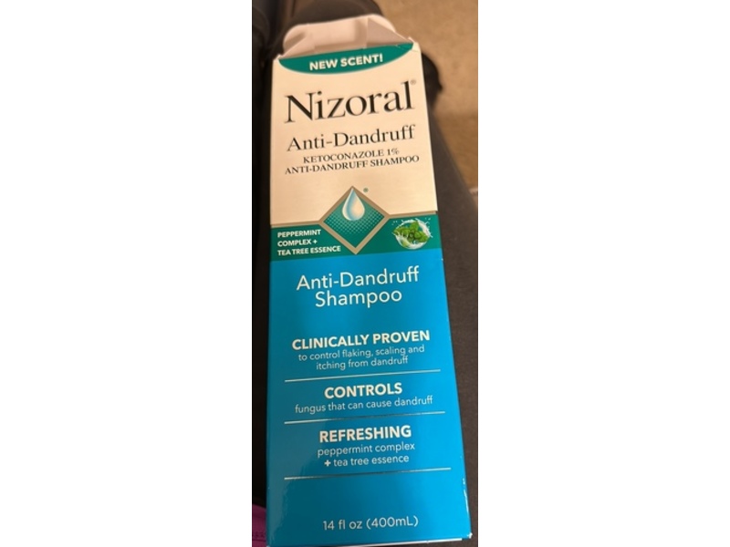 Nizoral Anti-Dandruff Ketoconazole Shampoo, Peppermint Complex + Tea Tree Essence, 14 fl oz/400 mL
