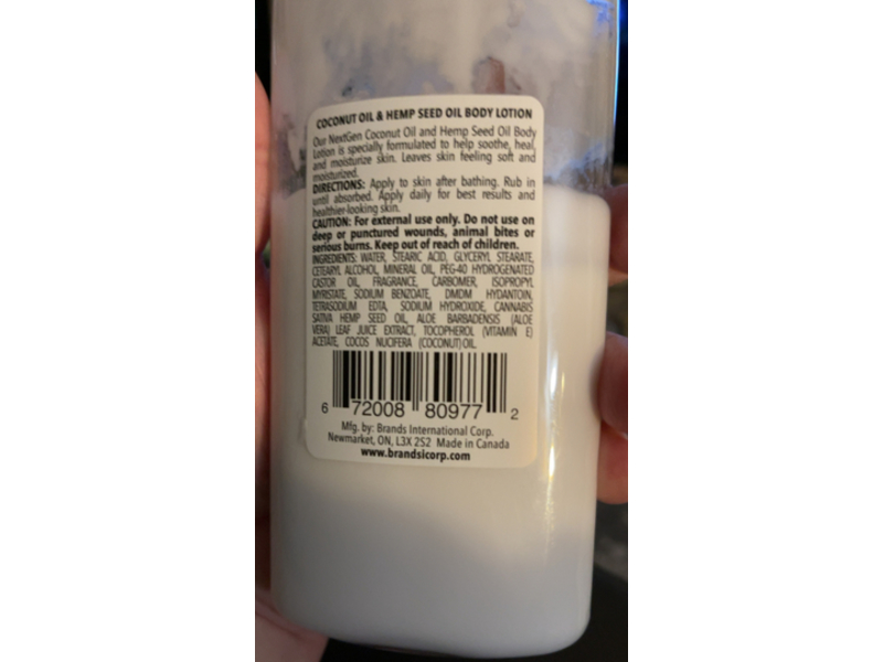 NextGen Body Lotion, Coconut Oil & Hemp Seed Oil, 12 fl oz/354 mL