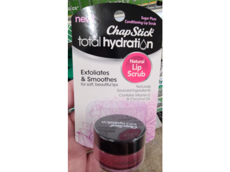 Chap Stick Total Hydration Natural Lip Scrub, Vitamin E & Coconut Oil, 0.27 oz/7.5 g