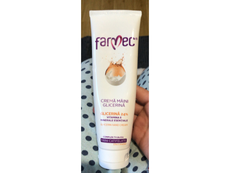 Farmec Hand Cream, Glycerin & Vitamin E, 5.07 fl oz/150 mL