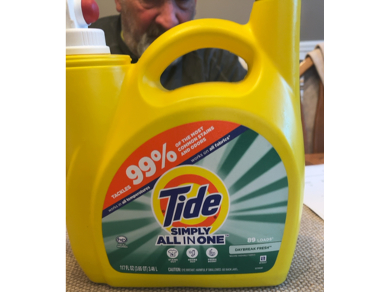 Tide Simply All In One Liquid Detergent, Daybreak Fresh, 89 Loads, 117 fl oz/3.46 L