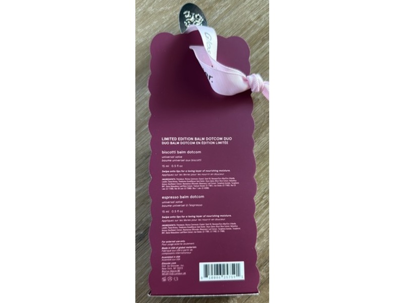 Glossier Lip Balm Dotcom Duo, Biscotti & Espresso, 0.5 fl oz/15 mL