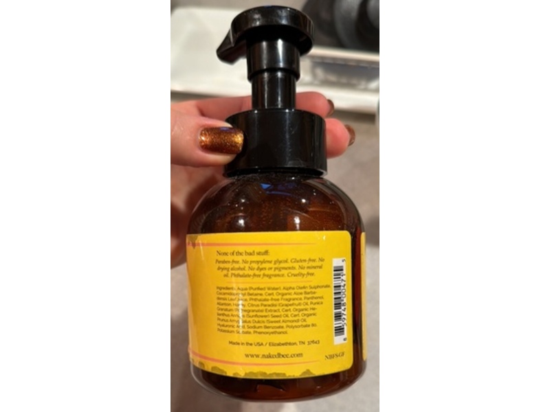 The Naked Bee Foaming Hand Soap, Grapefruit Blossom Honey, 12 oz/340 g