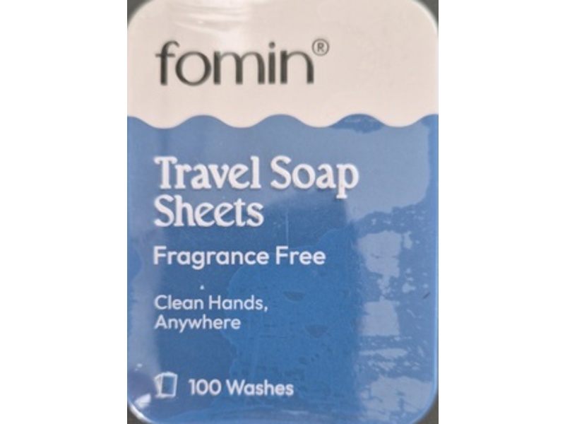 Fomin Travel Soap Sheets, Fragrance Free, 1.55 oz/44 g, 100 Count