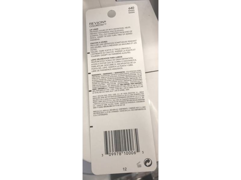 Revlon Colorstay Lip Liner, 640 Raisin, 0.01 oz/0.28 g