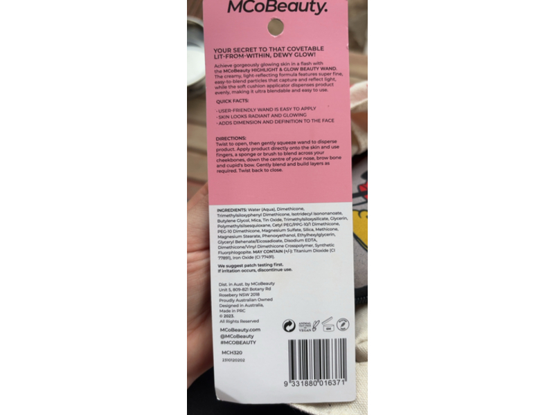 MCo Beauty Highlight & Glow Beauty Wand, Champagne Glow, 0.406 fl oz/12 mL