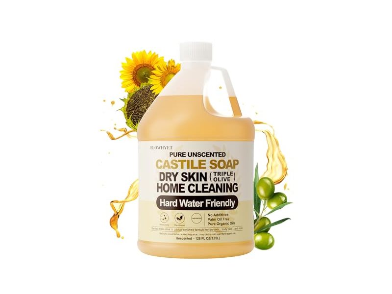 Flowhyet Pure Unscented Castile Soap, 128 fl oz/3.76 L