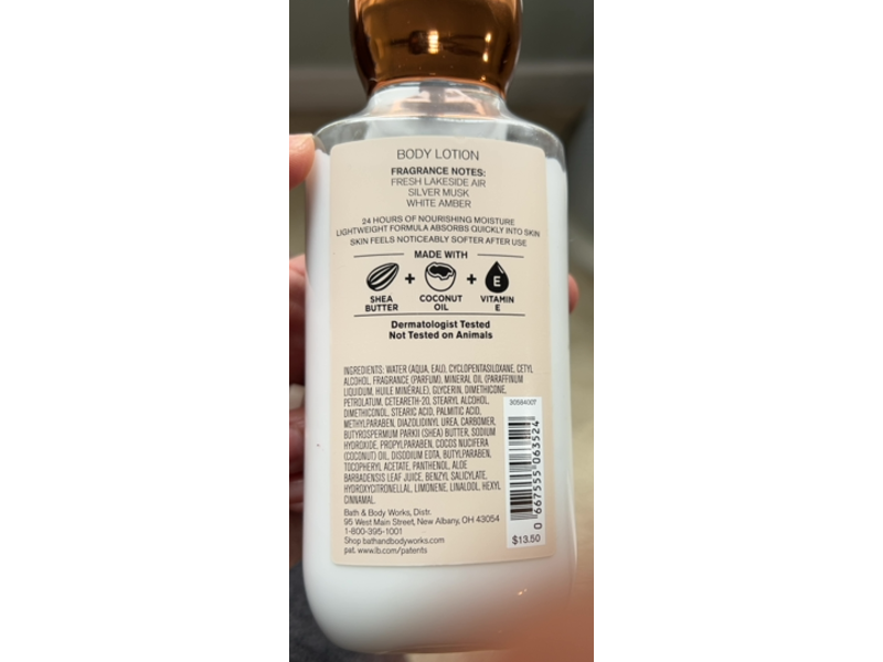 Bath & Body Works Ivory Cashmere Body Lotion, Shea Butter + Vitamin E, 8 fl oz/236 mL