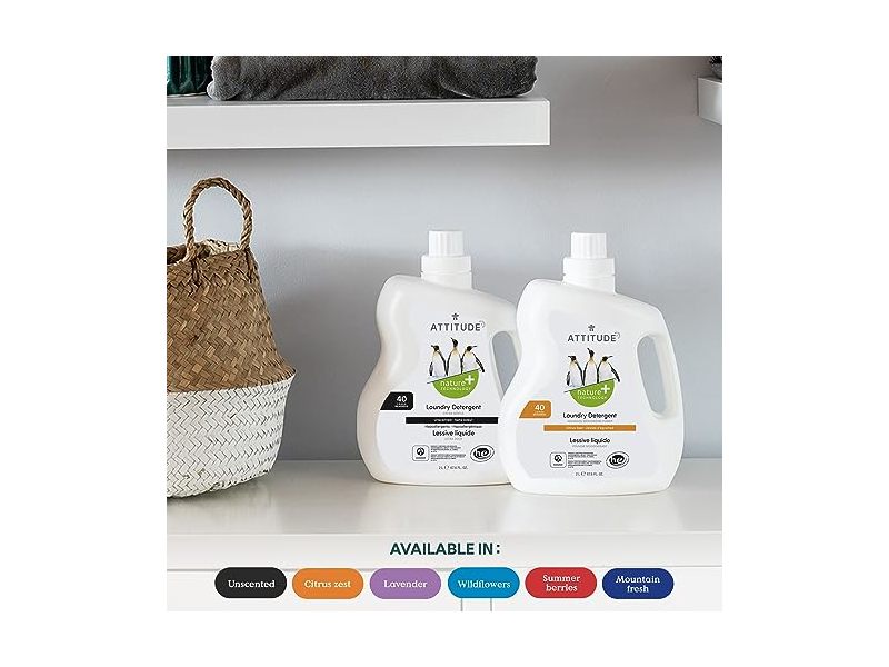 Attitude Laundry Detergent, Citrus Zest, 40 Loads, 67.6 fl oz/2 L
